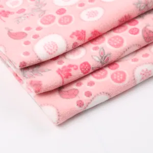 Produsen rajutan flanel dua sisi beludru pola kustom kain bulu polar cocok untuk selimut pakaian piyama