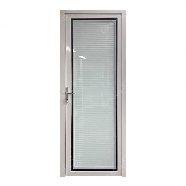 Porte à bascule en aluminium de style nordique, intérieur en verre, couleur chêne blanc, offre spéciale, maroc
