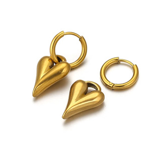 จี้รูปหัวใจทรงยาว |   เหล็กกล้าไร้สนิมเคลือบ PVD 18K สำหรับทำเครื่องประดับ |   ป้องกันการแพ้ กันน้ำ และไม่ซีดจาง - Product Image 2