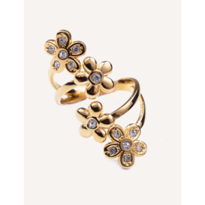 YHL Women's Adjustable Stainless Steel and Zircon <b>Crystal</b> <b>Ring</b> R41 Sparkling for Autumn and Winter Wholesale - Product Image 1