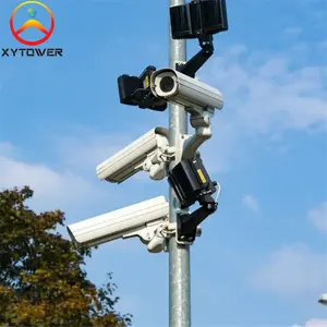 China Factory Wholesale Galvanized Steel Circular CCTV PTZ Camera Monitoring pole