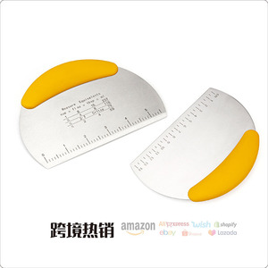 Grattoir à pâte demi-rond en acier inoxydable avec échelle de mesure pour la pâtisserie et les outils de boulangerie - Product Image 4