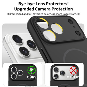 Custodia per <span class=keywords><strong>iPhone</strong></span> 17 Pro Max in tinta unita con foro di precisione effetto pelle, cover posteriore protettiva per obiettivo, custodia magnetica per cellulare - Product Image 5