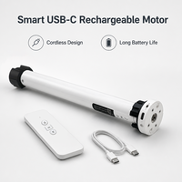Moteur tubulaire à commande de positionnement de précision 0,4 Nm, rechargeable par USB, silencieux, pour stores enrouleurs Zebra, tube de 38 mm