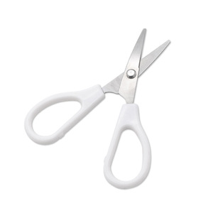 Student Scissors Stainless Steel White Straight Head Office Stationery Small Size - Product Image 1