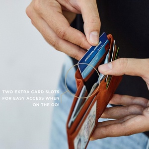 Boshiho Leather Men Debossed Bifold Credit <b>Card</b> <b>Holder</b> RFID <b>Wallet</b> Slim Cowhide Leather Men's <b>Wallet</b> Ultra-Thin Large Capacity - Product Image 5