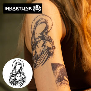Autocollant de tatouage INKARTLINK pour le corps, autocollant de tatouage en papier, Vierge Marie, imperméable, écologique, longue durée, 15 jours, en vrac - Product Image 2