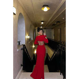 Vestido de Gala Rojo con Lazos, Tirantes Finos, Largo hasta el Suelo, Estilo de Fiesta para Novias, Tallas Grandes, Decoración Drapeada, Suministro ODM - Product Image 1