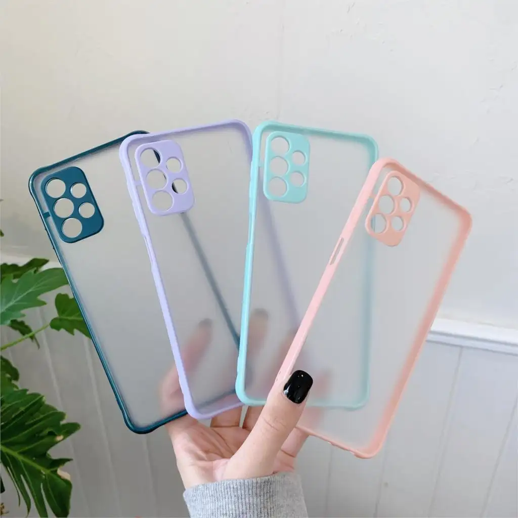 เคสโทรศัพท์ TPU PC กันกระแทกดีไซน์ใสกำหนดได้เองสำหรับ Samsung Galaxy A02 A03S A32 A52 A72 A12