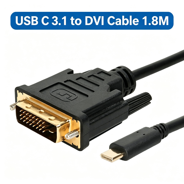 High Quality 4K USB3.1 Type C to DVI Cable 1.8 Meters for Monitor