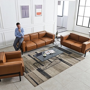 Ensemble de canapés de bureau extensibles en cuir synthétique MIGE, mobilier économique pour écoles/ateliers - Product Image 4
