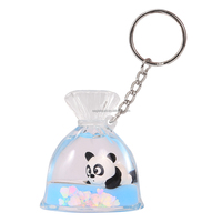 Porte-clés liquide en acrylique, mini sac porte-bonheur, avec flotteurs 3D (ours, pingouin, étoile de mer) et paillettes liquides colorées, personnalisable, cadeau