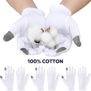 Venta al por mayor blanco lavable guantes de algodón estirables para niños manos secas eczema hidratante cosmético Skin Spa - Product Image 5