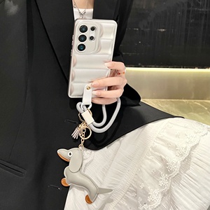 Coque 3D en TPU souple avec sangle de poignet et pendentif chiot mignon pour Samsung <span class=keywords><strong>Galaxy</strong></span> <span class=keywords><strong>S22</strong></span> S23 S24 S25 S26 Ultra, style doudoune - Product Image 6