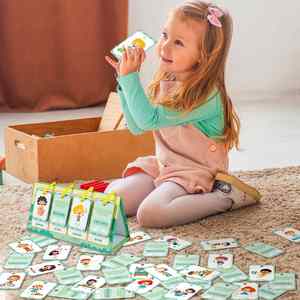 Material Didáctico para Niños, Herramientas de Aprendizaje Temprano para el Aula, 96 Tarjetas Educativas Cognitivas, Tabla de Aprendizaje para Niños de 4 a 6 Años, Material de Papel, Certificación CPC y CE - Product Image 4