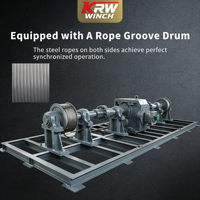 Treuil à double câble robuste avec réducteur à arbre creux série K, treuil à double tambour personnalisable pour le levage industriel