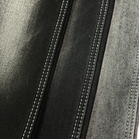Tissu denim noir face et dos noir 10oz extensible effet slub, échantillon disponible, haute qualité