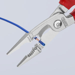 Pince d'installation électrique isolée KNIPEX 13 86 200 avec poignées multi-composants, testée VDE, chromée - Product Image 3