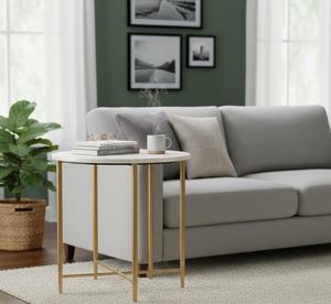 Modern Polished <b>Brass</b> Marble Top Console <b>Table</b> Elegant Metal Living Room Bedroom Lounge Hotel High End Interior Design - Product Image 3