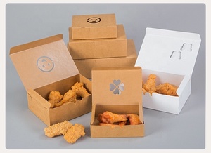 Contenants pliables personnalisés en papier pour plats à emporter, boîtes alimentaires jetables pour poulet frit, riz frit, salade, emballage de livraison de repas - Product Image 2