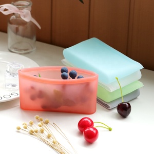 Silicone Reusable Food Storage Bag Set Reusable Zipper Silicone Food Bag