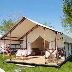 Lusso esterno impermeabile cornice di legno di lusso campeggio tenda Hotel tenda Glamping tenda con bagno