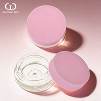 Pot cosmétique vide transparent rond recyclable en ABS/PET/PS, couvercle orange rose, pour rouge à lèvres, baume à lèvres, blush, crème, logo personnalisé, OEM, vente en gros