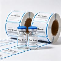 Etiquetas Personalizadas para Viales de 5ml y 10ml con Código de Barras, Resistentes al Agua, con UV Localizado, en Rollo, de Vinilo Brillante, para Botellas de Vidrio