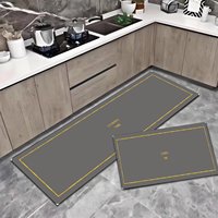 Ensemble de tapis de cuisine à motif géométrique, fabriqué à la machine, résistant aux taches, rembourré