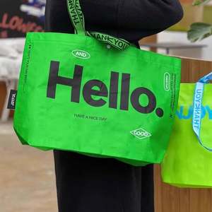 กระเป๋าถือแบบพกพาเคลือบลามิเนต กระเป๋าโท้ทรักษ์โลก กระเป๋าช้อปปิ้งชายหาด กระเป๋าตลาด กระเป๋าเดินทาง กระเป๋ากีฬา สะพายไหล่ - Product Image 1