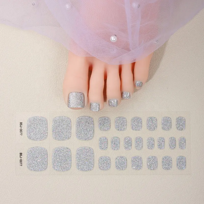 Zhengxiang Factory Nail Supplier New Design Toe Gel Nail Polish Stickers Gel Nail Strips Wraps
