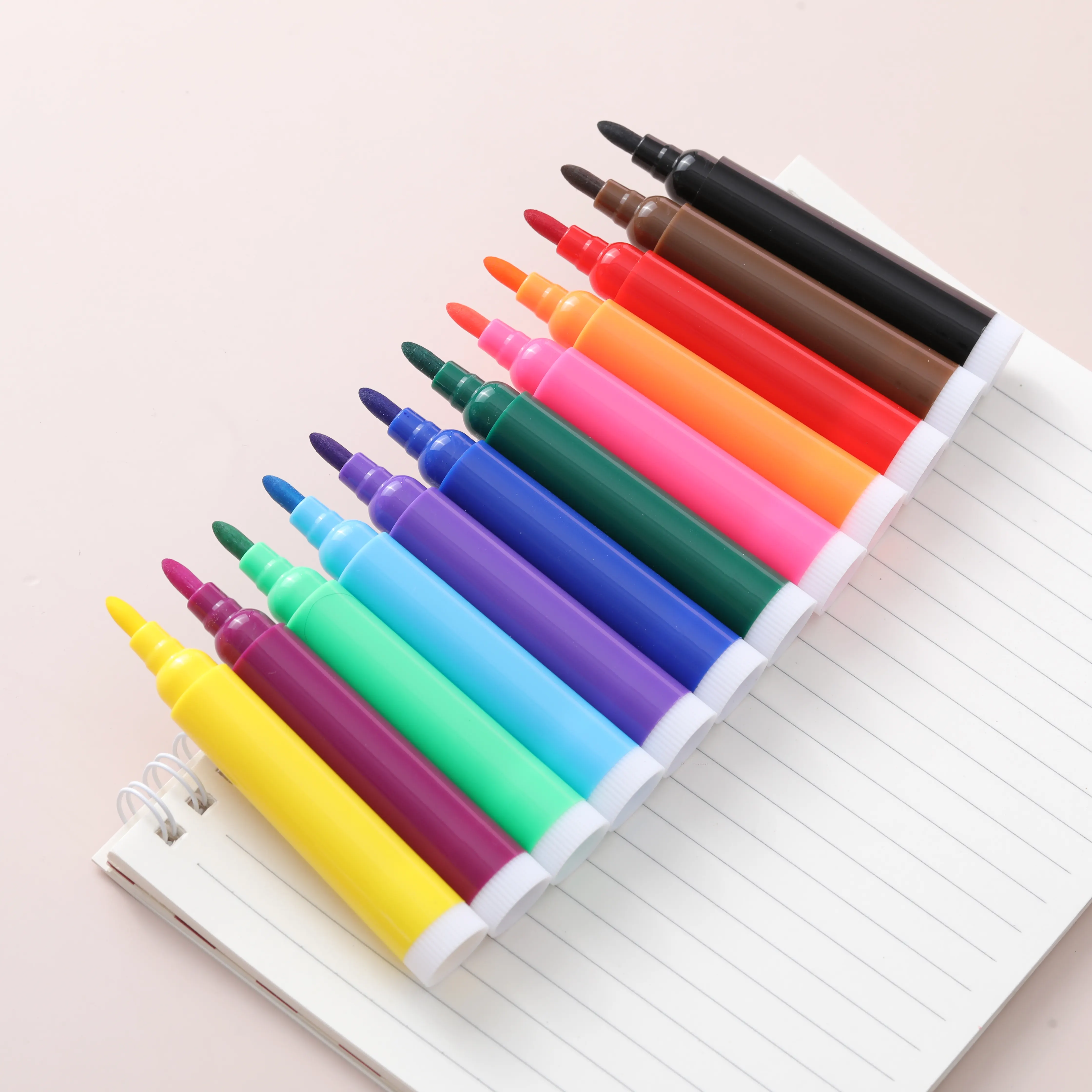 12 упаковок разных цветов тонкие моющиеся маркеры школьные принадлежности для детей для рисования