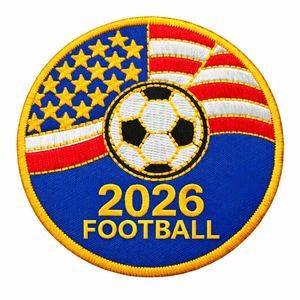 Special Edition Fabric Embroidered Patches <b>Hook</b> And Loop Fabric Heat Press Football Embroidered Patches clothing - Product Image 1