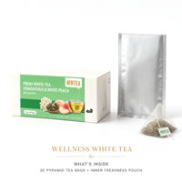 Thé aux herbes naturel au parfum d'osmanthus et de pêche blanche, mélange OEM direct usine pour le soulagement du stress et la tranquillité, en sachets, en boîte