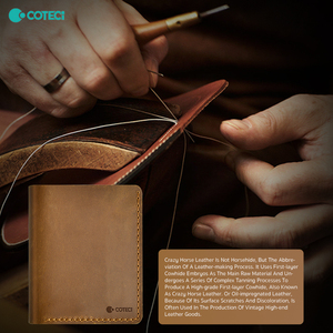 COTECi-Porte-cartes et porte-monnaie classique et mince en cuir <span class=keywords><strong>de</strong></span> cheval véritable avec logo ouvert Accessoire <span class=keywords><strong>simple</strong></span> d'affaires et <span class=keywords><strong>de</strong></span> voyage - Product Image 6