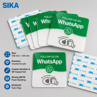 Carte NFC WhatsApp pour avis clients, usage hôtelier, étanche, réinscriptible, puce NTAG215, autocollant en acrylique avec menu personnalisé