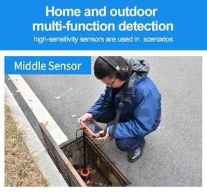 PQWTL2000地下パイプライン漏れロケーター5mパイプ漏れリスニングデバイス水漏れ検出器 - Product Image 2