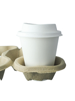 Support de tasses jetable déchirable pour 4 tasses, plateau de transport pour café et boissons à emporter, diamètre 80/90mm, lot de 300 supports de tasses