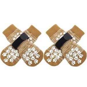 Chaussettes d'extérieur pour animaux de compagnie, empêchent les chiens de s'enlever la saleté, chaussettes tricotées avec des points antidérapants en forme de patte de chien, chaussettes de sport - Product Image 4