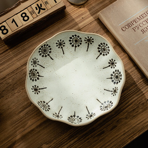 <span class=keywords><strong>Assiette</strong></span> creuse en céramique de style japonais avec bordure <span class=keywords><strong>pissenlit</strong></span>, écologique, grande capacité, idéale pour la maison, les fêtes, les salades de fruits - Product Image 5