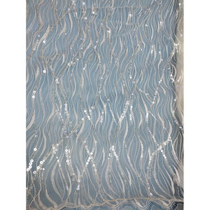 Ricami di lusso da <span class=keywords><strong>donna</strong></span> fantasia da <span class=keywords><strong>donna</strong></span> abito da sera con paillettes pizzo velo francese pizzo bianco in Stock - Product Image 1