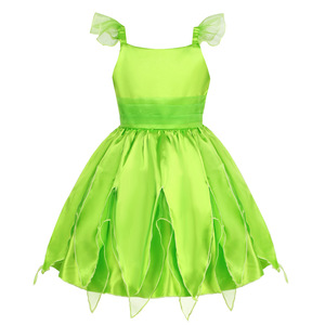 Vestito da Fata Verde per Bambine, Costume di Halloween per Bambine, Abito da Principessa Elfo Tinkerbell in Poliestere Intero - Product Image 6