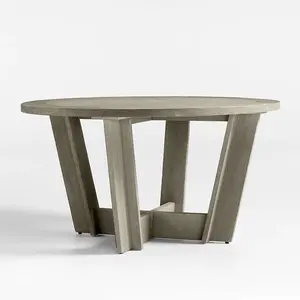 Mesa de jantar de madeira sólida, venda direta da fábrica, moderna, design redondo