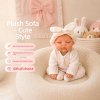 Adorable poupée reborn en silicone solide de 6 pouces avec pyjama à oreilles de lapin, cadeau pour les jeux quotidiens des enfants