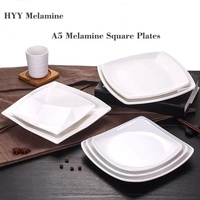 Fourniture d'usine restaurant dîner servant 10 pouces pas cher en vrac blanc mélamine assiette carrée