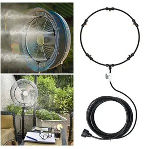 Sistema <span class=keywords><strong>de</strong></span> nebulización Ventilador <span class=keywords><strong>de</strong></span> refrigeración Portátil Patio Jardín Rociador Kit <span class=keywords><strong>de</strong></span> niebla Ventilador <span class=keywords><strong>de</strong></span> niebla Boquillas Kit Rociador <span class=keywords><strong>de</strong></span> niebla <span class=keywords><strong>de</strong></span> agua 26FT - Product Image 4