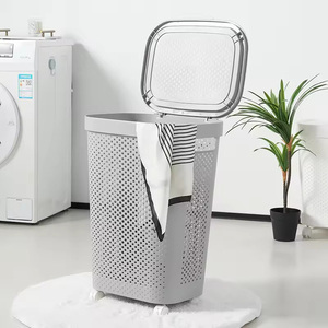 <b>Plastic</b> Laundry Basket Removable Washing Basket Clothes Container Household Basket <b>Bins</b> for Bathroom - Product Image 2