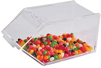 Boîte à bonbons empilable en acrylique transparent, distributeur de nourriture en vrac en plastique, bacs de rangement avec couvercle pour fête, mariage, présentoir de confiserie