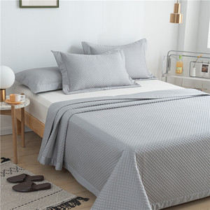 Parure de draps en coton pur à longues fibres double face 140 fils, 3 pièces, matelassée, couleur unie, pour lit de 1,8 m, utilisable quatre saisons - Product Image 3