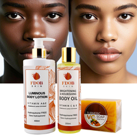 Ensemble de soins corporels véganes éclaircissants, crème hydratante pour le corps au glutathion et à la vitamine C, savon anti-âge, hydratant, tonifiant, pour tous les types de peau